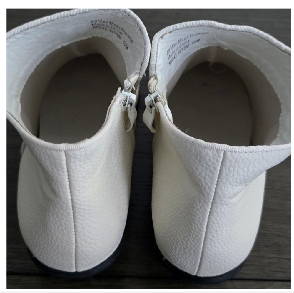 Boston Design Studio Off White Leather Ankle Booties for Women Size 10 - Picture 10 of 16